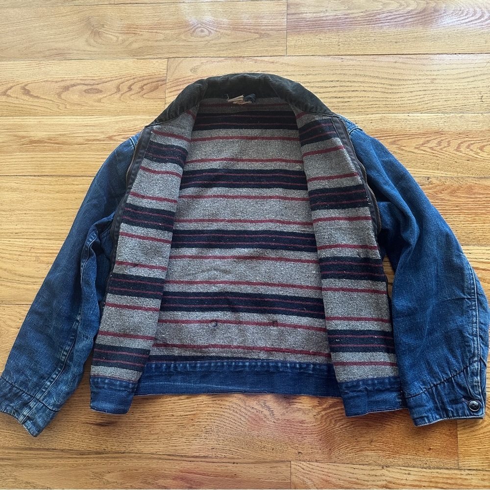 Vintage Blanket Lined Denim Men’s Chore Jacket Detroit Style Size 40 - Picture 2 of 16